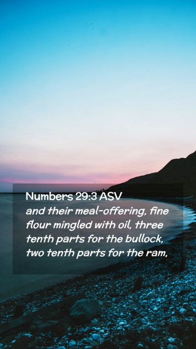 Picture 02 - Numbers 29:3 ASV Mobile Phone Wallpaper - and their meal-offering, fine flour mingled with - Mobile Bible Verse Wallpaper