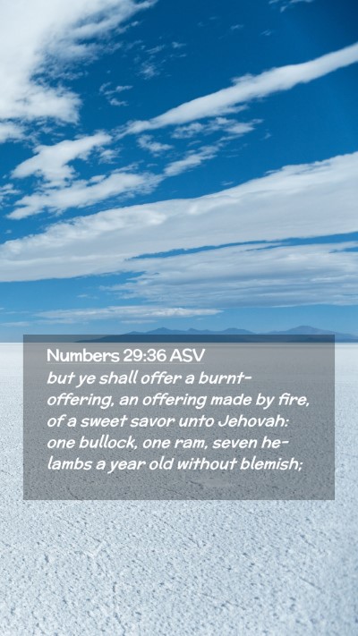 Picture 02 - Numbers 29:36 ASV Mobile Phone Wallpaper - but ye shall offer a burnt-offering, an offering - Mobile Bible Verse Wallpaper