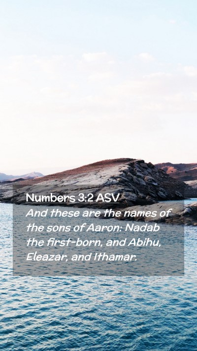 Picture 02 - Numbers 3:2 ASV Mobile Phone Wallpaper - And these are the names of the sons of Aaron: - Mobile Bible Verse Wallpaper