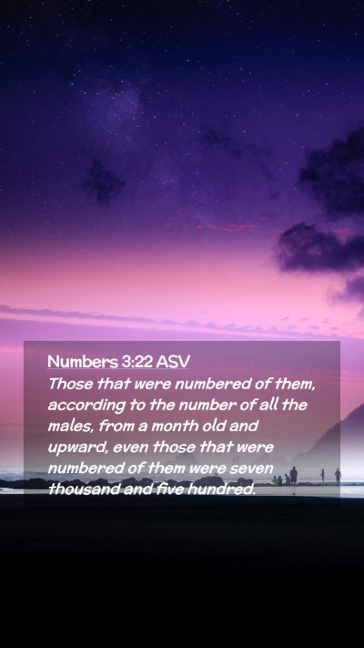 Picture 02 - Numbers 3:22 ASV Mobile Phone Wallpaper - Those that were numbered of them, according to - Mobile Bible Verse Wallpaper