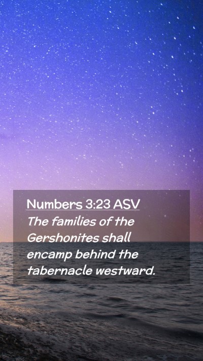 Picture 02 - Numbers 3:23 ASV Mobile Phone Wallpaper - The families of the Gershonites shall encamp - Mobile Bible Verse Wallpaper
