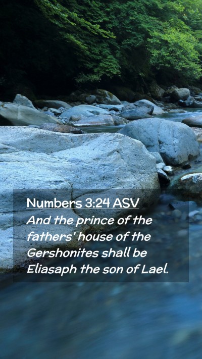 Picture 02 - Numbers 3:24 ASV Mobile Phone Wallpaper - And the prince of the fathers' house of the - Mobile Bible Verse Wallpaper