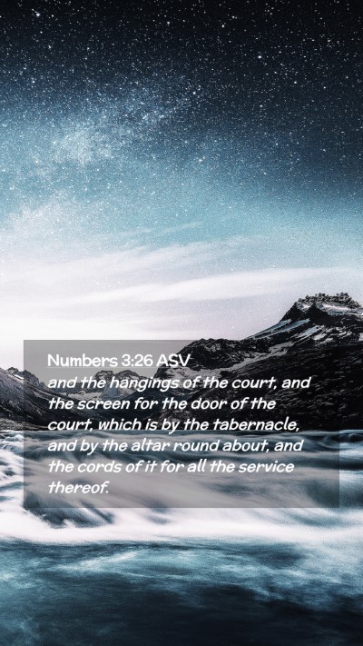Picture 02 - Numbers 3:26 ASV Mobile Phone Wallpaper - and the hangings of the court, and the screen for - Mobile Bible Verse Wallpaper
