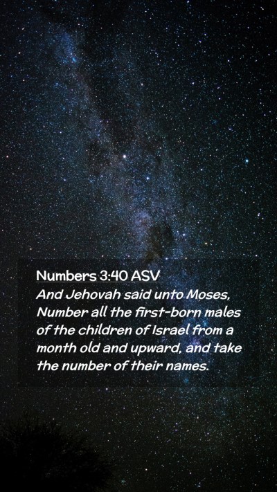 Picture 02 - Numbers 3:40 ASV Mobile Phone Wallpaper - And Jehovah said unto Moses, Number all the - Mobile Bible Verse Wallpaper