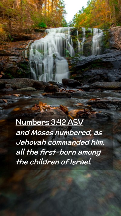 Picture 02 - Numbers 3:42 ASV Mobile Phone Wallpaper - and Moses numbered, as Jehovah commanded him, all - Mobile Bible Verse Wallpaper