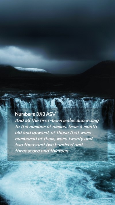 Picture 02 - Numbers 3:43 ASV Mobile Phone Wallpaper - And all the first-born males according to the - Mobile Bible Verse Wallpaper