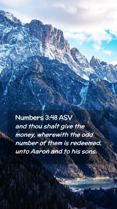 Picture 02 - Numbers 3:48 ASV Mobile Phone Wallpaper - and thou shalt give the money, wherewith the odd - Mobile Bible Verse Wallpaper