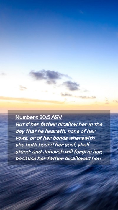 Picture 02 - Numbers 30:5 ASV Mobile Phone Wallpaper - But if her father disallow her in the day that he - Mobile Bible Verse Wallpaper