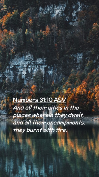 Picture 02 - Numbers 31:10 ASV Mobile Phone Wallpaper - And all their cities in the places wherein they - Mobile Bible Verse Wallpaper
