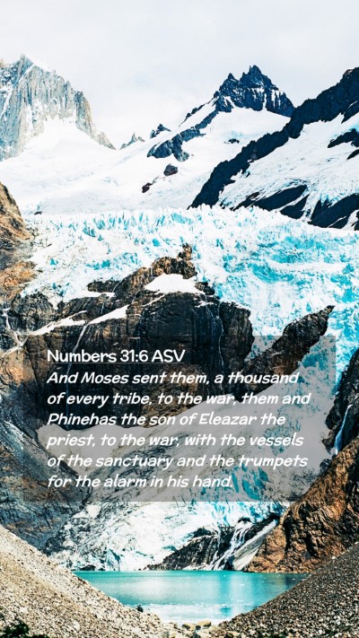 Picture 02 - Numbers 31:6 ASV Mobile Phone Wallpaper - And Moses sent them, a thousand of every tribe, - Mobile Bible Verse Wallpaper