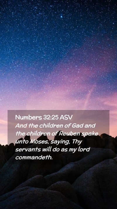 Picture 02 - Numbers 32:25 ASV Mobile Phone Wallpaper - And the children of Gad and the children of - Mobile Bible Verse Wallpaper