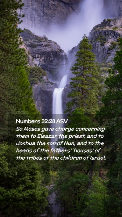 Picture 02 - Numbers 32:28 ASV Mobile Phone Wallpaper - So Moses gave charge concerning them to Eleazar - Mobile Bible Verse Wallpaper