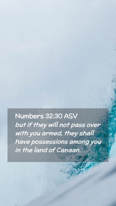 Picture 02 - Numbers 32:30 ASV Mobile Phone Wallpaper - but if they will not pass over with you armed, - Mobile Bible Verse Wallpaper