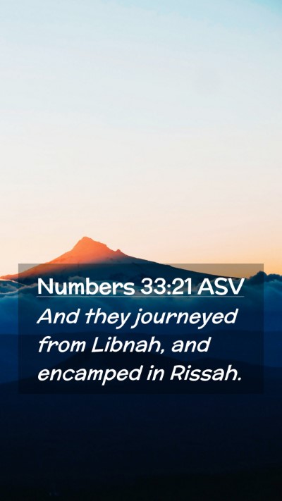 Picture 02 - Numbers 33:21 ASV Mobile Phone Wallpaper - And they journeyed from Libnah, and encamped in - Mobile Bible Verse Wallpaper