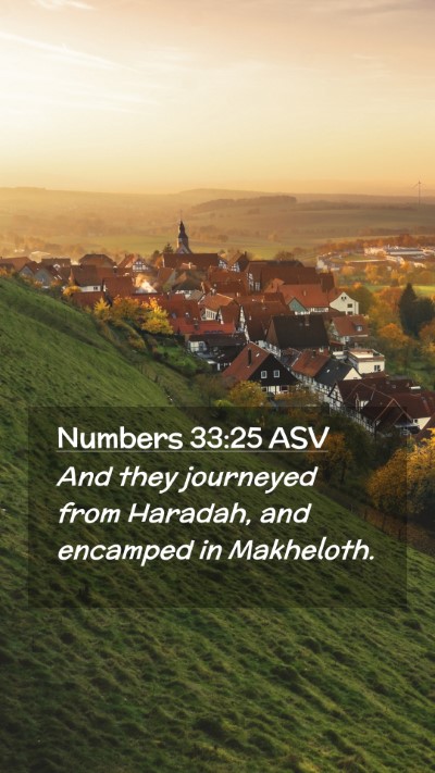 Picture 02 - Numbers 33:25 ASV Mobile Phone Wallpaper - And they journeyed from Haradah, and encamped in - Mobile Bible Verse Wallpaper