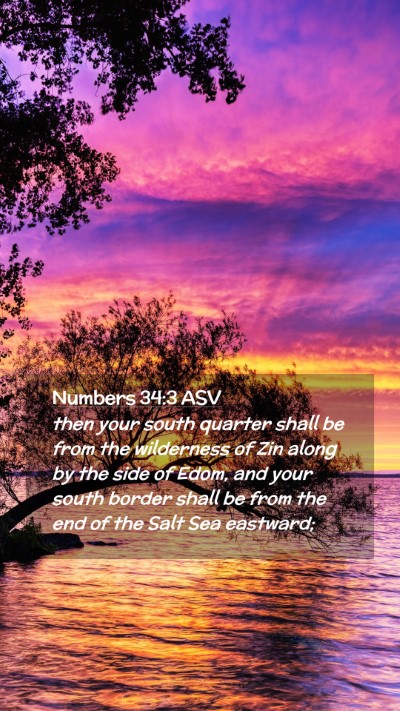 Picture 02 - Numbers 34:3 ASV Mobile Phone Wallpaper - then your south quarter shall be from the - Mobile Bible Verse Wallpaper