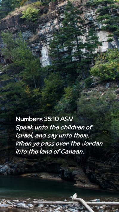 Picture 02 - Numbers 35:10 ASV Mobile Phone Wallpaper - Speak unto the children of Israel, and say unto - Mobile Bible Verse Wallpaper