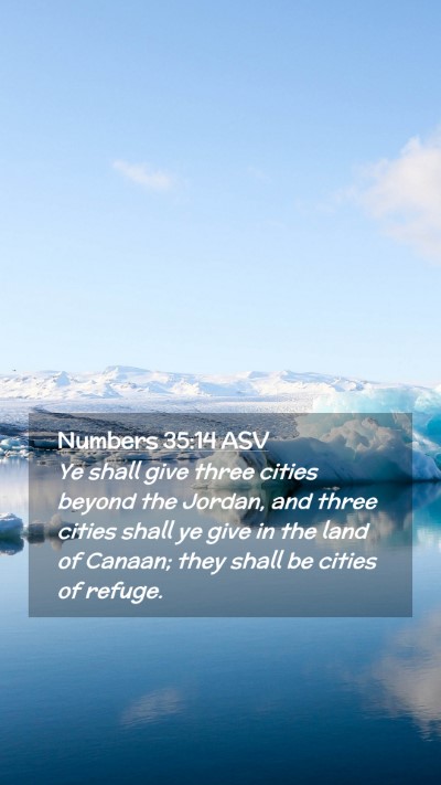 Picture 02 - Numbers 35:14 ASV Mobile Phone Wallpaper - Ye shall give three cities beyond the Jordan, and - Mobile Bible Verse Wallpaper