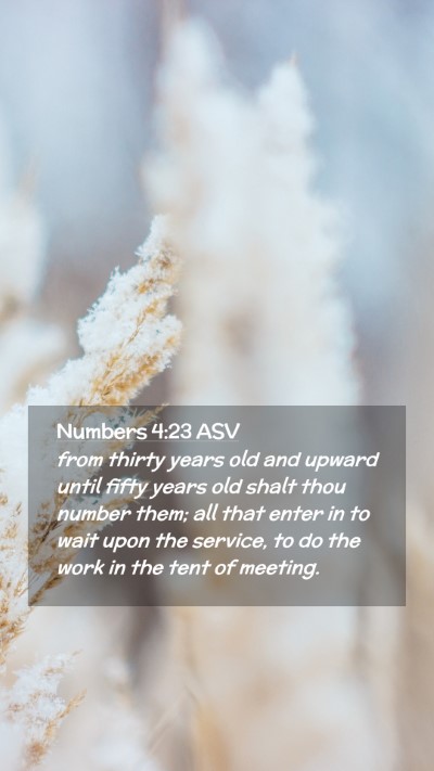 Picture 02 - Numbers 4:23 ASV Mobile Phone Wallpaper - from thirty years old and upward until fifty - Mobile Bible Verse Wallpaper