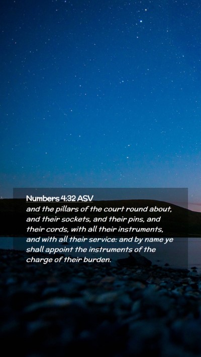 Picture 02 - Numbers 4:32 ASV Mobile Phone Wallpaper - and the pillars of the court round about, and - Mobile Bible Verse Wallpaper