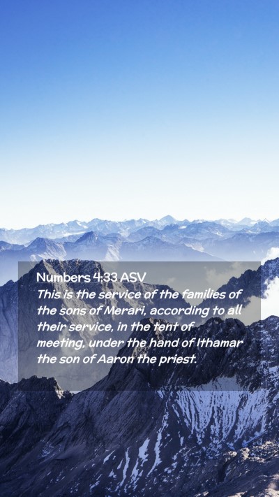 Picture 02 - Numbers 4:33 ASV Mobile Phone Wallpaper - This is the service of the families of the sons - Mobile Bible Verse Wallpaper