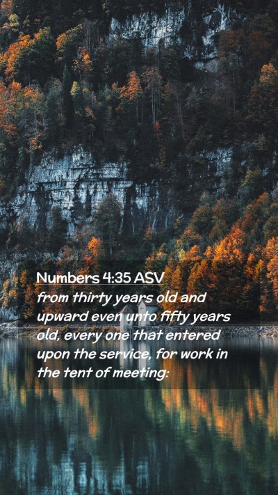 Picture 02 - Numbers 4:35 ASV Mobile Phone Wallpaper - from thirty years old and upward even unto fifty - Mobile Bible Verse Wallpaper