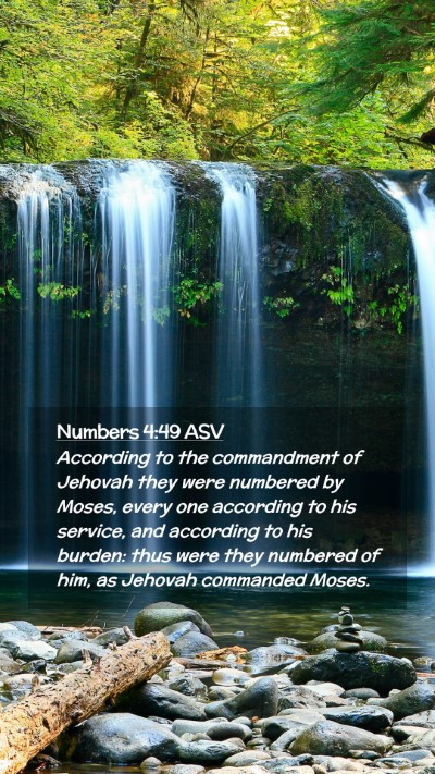 Picture 02 - Numbers 4:49 ASV Mobile Phone Wallpaper - According to the commandment of Jehovah they were - Mobile Bible Verse Wallpaper