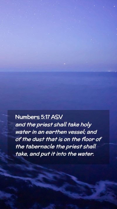 Picture 02 - Numbers 5:17 ASV Mobile Phone Wallpaper - and the priest shall take holy water in an - Mobile Bible Verse Wallpaper