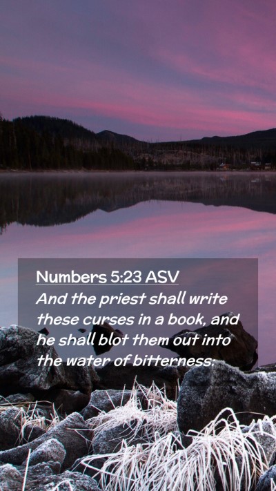 Picture 02 - Numbers 5:23 ASV Mobile Phone Wallpaper - And the priest shall write these curses in a - Mobile Bible Verse Wallpaper