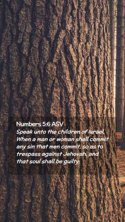Picture 02 - Numbers 5:6 ASV Mobile Phone Wallpaper - Speak unto the children of Israel, When a man or - Mobile Bible Verse Wallpaper