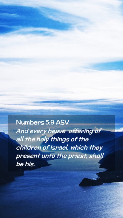 Picture 02 - Numbers 5:9 ASV Mobile Phone Wallpaper - And every heave-offering of all the holy things - Mobile Bible Verse Wallpaper