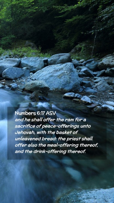 Picture 02 - Numbers 6:17 ASV Mobile Phone Wallpaper - and he shall offer the ram for a sacrifice of - Mobile Bible Verse Wallpaper