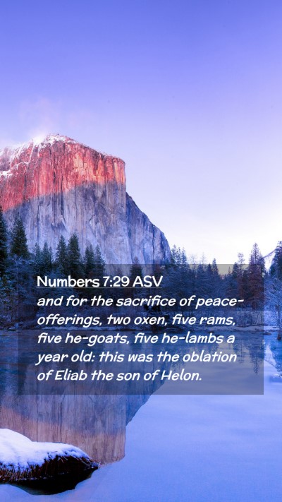 Picture 02 - Numbers 7:29 ASV Mobile Phone Wallpaper - and for the sacrifice of peace-offerings, two - Mobile Bible Verse Wallpaper