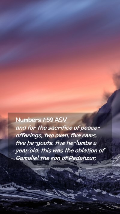 Picture 02 - Numbers 7:59 ASV Mobile Phone Wallpaper - and for the sacrifice of peace-offerings, two - Mobile Bible Verse Wallpaper