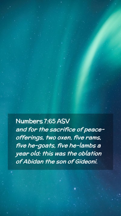 Picture 02 - Numbers 7:65 ASV Mobile Phone Wallpaper - and for the sacrifice of peace-offerings, two - Mobile Bible Verse Wallpaper
