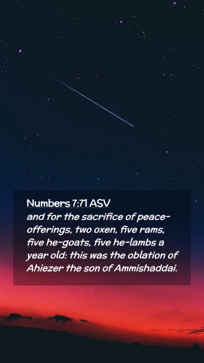 Picture 02 - Numbers 7:71 ASV Mobile Phone Wallpaper - and for the sacrifice of peace-offerings, two - Mobile Bible Verse Wallpaper