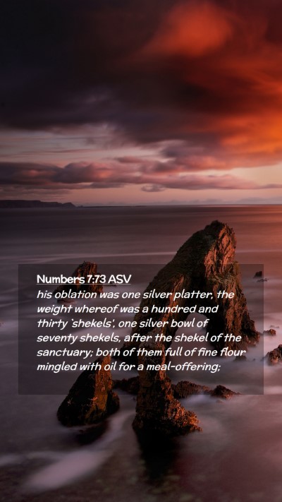 Picture 02 - Numbers 7:73 ASV Mobile Phone Wallpaper - his oblation was one silver platter, the weight - Mobile Bible Verse Wallpaper