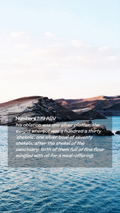 Picture 02 - Numbers 7:79 ASV Mobile Phone Wallpaper - his oblation was one silver platter, the weight - Mobile Bible Verse Wallpaper