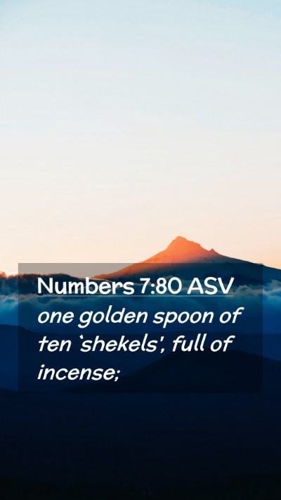 Picture 02 - Numbers 7:80 ASV Mobile Phone Wallpaper - one golden spoon of ten `shekels', full of - Mobile Bible Verse Wallpaper