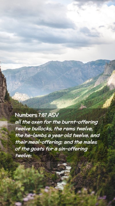 Picture 02 - Numbers 7:87 ASV Mobile Phone Wallpaper - all the oxen for the burnt-offering twelve - Mobile Bible Verse Wallpaper