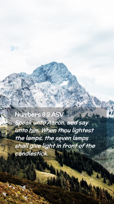 Picture 02 - Numbers 8:2 ASV Mobile Phone Wallpaper - Speak unto Aaron, and say unto him, When thou - Mobile Bible Verse Wallpaper