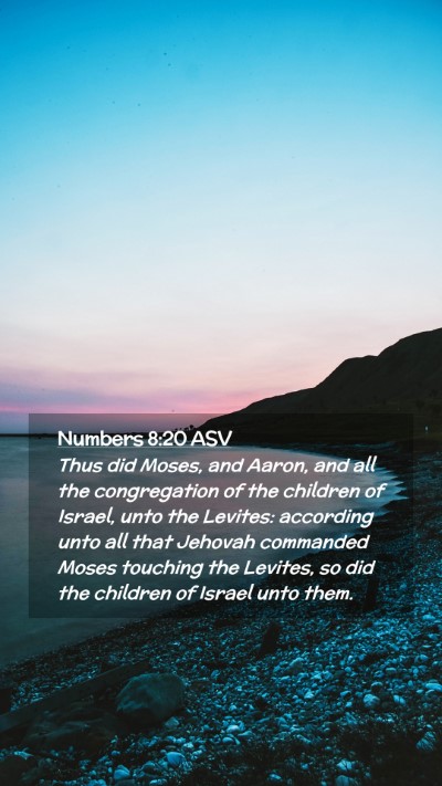 Picture 02 - Numbers 8:20 ASV Mobile Phone Wallpaper - Thus did Moses, and Aaron, and all the - Mobile Bible Verse Wallpaper