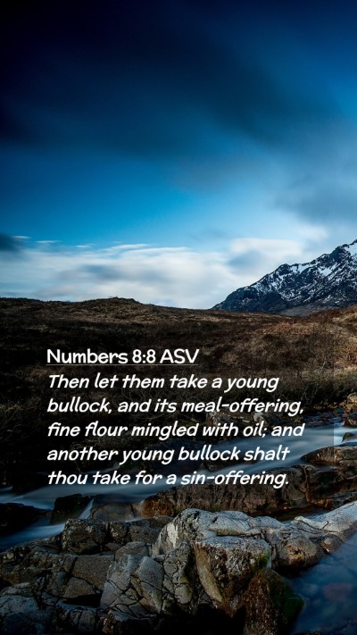 Picture 02 - Numbers 8:8 ASV Mobile Phone Wallpaper - Then let them take a young bullock, and its - Mobile Bible Verse Wallpaper