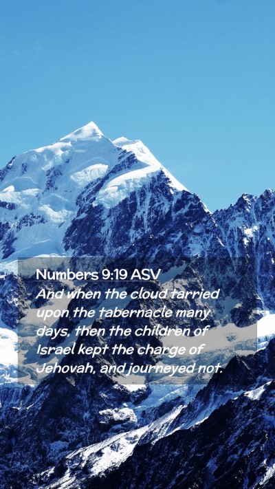 Picture 02 - Numbers 9:19 ASV Mobile Phone Wallpaper - And when the cloud tarried upon the tabernacle - Mobile Bible Verse Wallpaper