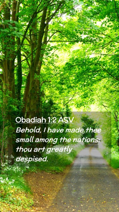 Picture 02 - Obadiah 1:2 ASV Mobile Phone Wallpaper - Behold, I have made thee small among the nations: - Mobile Bible Verse Wallpaper