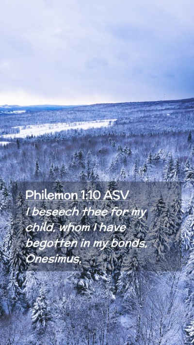 Picture 02 - Philemon 1:10 ASV Mobile Phone Wallpaper - I beseech thee for my child, whom I have begotten - Mobile Bible Verse Wallpaper