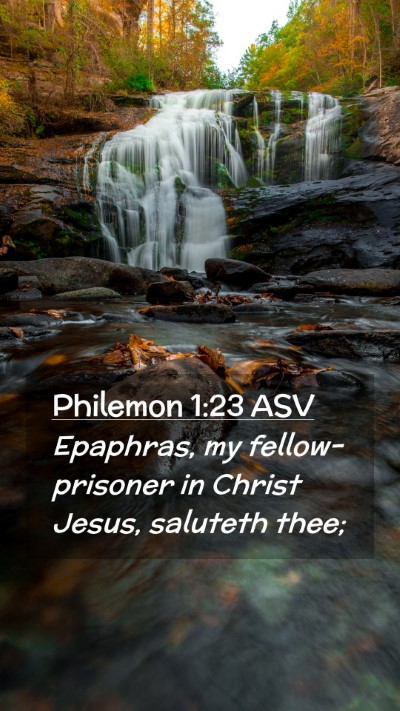 Picture 02 - Philemon 1:23 ASV Mobile Phone Wallpaper - Epaphras, my fellow-prisoner in Christ Jesus, - Mobile Bible Verse Wallpaper