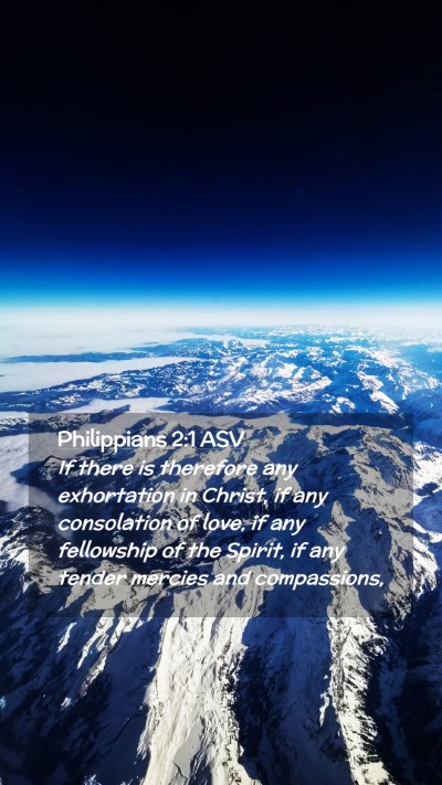 Picture 02 - Philippians 2:1 ASV Mobile Phone Wallpaper - If there is therefore any exhortation in Christ, - Mobile Bible Verse Wallpaper