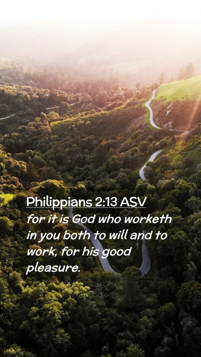 Picture 02 - Philippians 2:13 ASV Mobile Phone Wallpaper - for it is God who worketh in you both to will and - Mobile Bible Verse Wallpaper