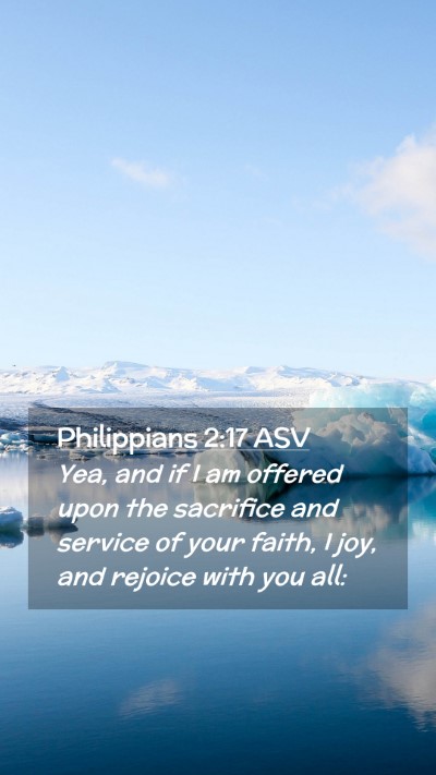 Picture 02 - Philippians 2:17 ASV Mobile Phone Wallpaper - Yea, and if I am offered upon the sacrifice and - Mobile Bible Verse Wallpaper